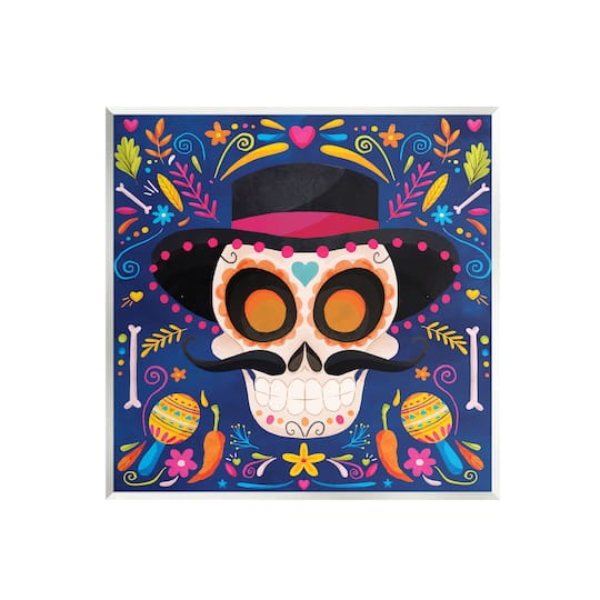 Stupell Industries Day Of Dead Patterned Skull Wall Plaque Art